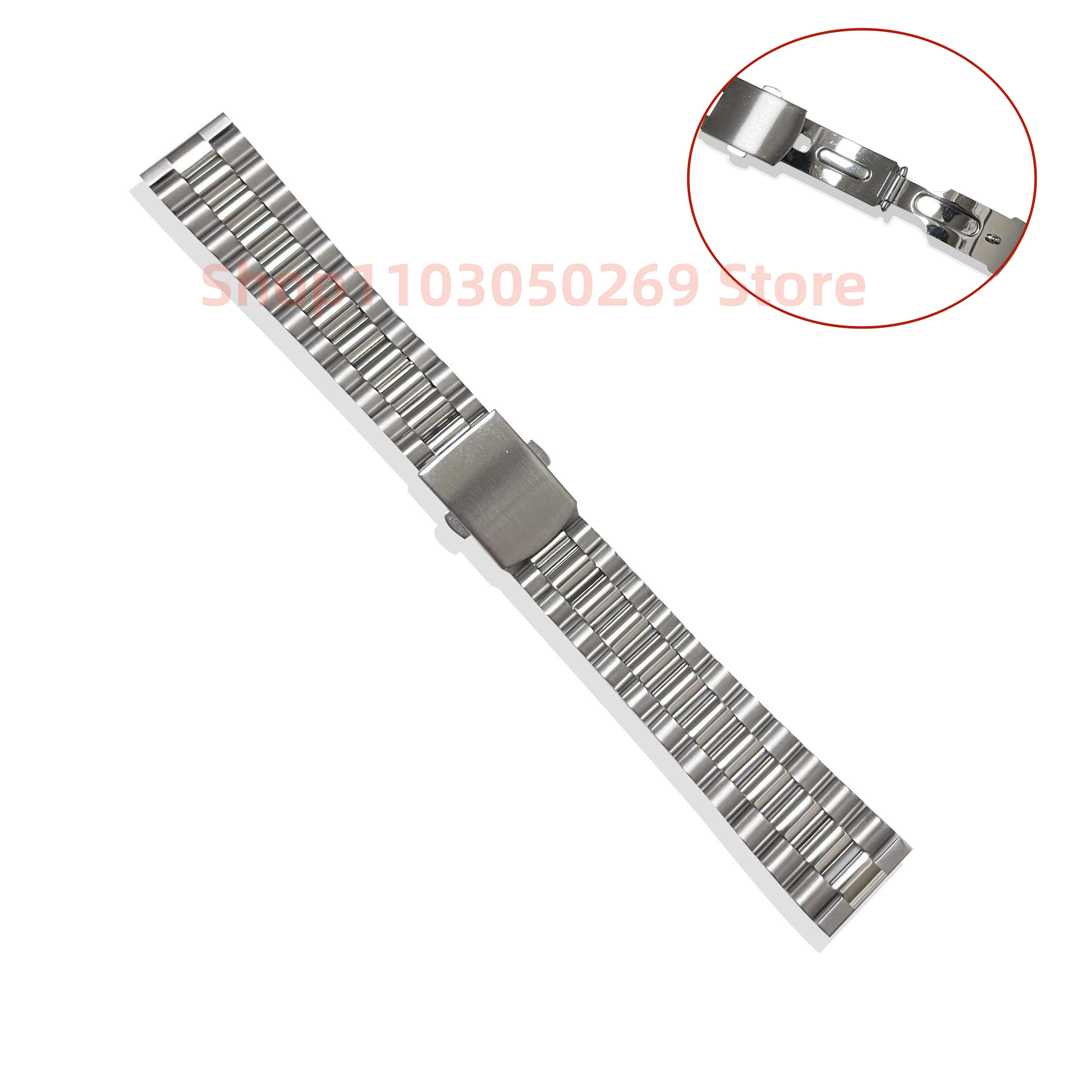 

20mm 316L Stainless Steel Silver Watch Band Strap Universal Straight End Fit for SKX ROX Watch