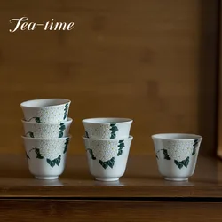 55ml Japanese Style Plant Ash Pottery TeaCups Master Cup Handmade Tea Cup Household Kung Fu Tea Set Tea Cup Office Decoration