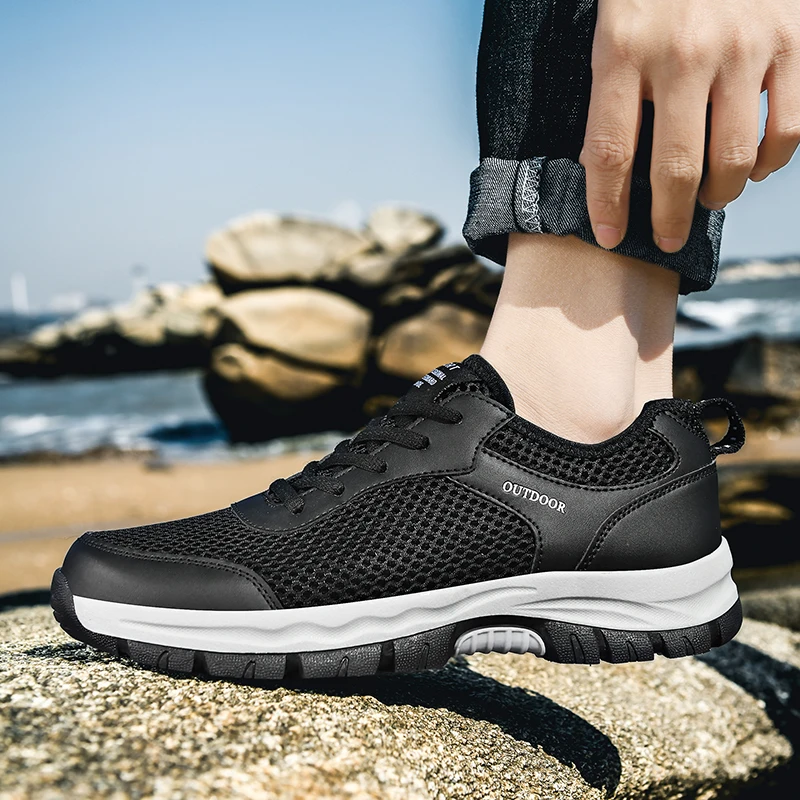 

Shoes Man 2024 Trend Fashion Sneaker Platform Anti Slip Running Breathable Beach Wear-resistant Mesh Casual Shoes Zapatillas