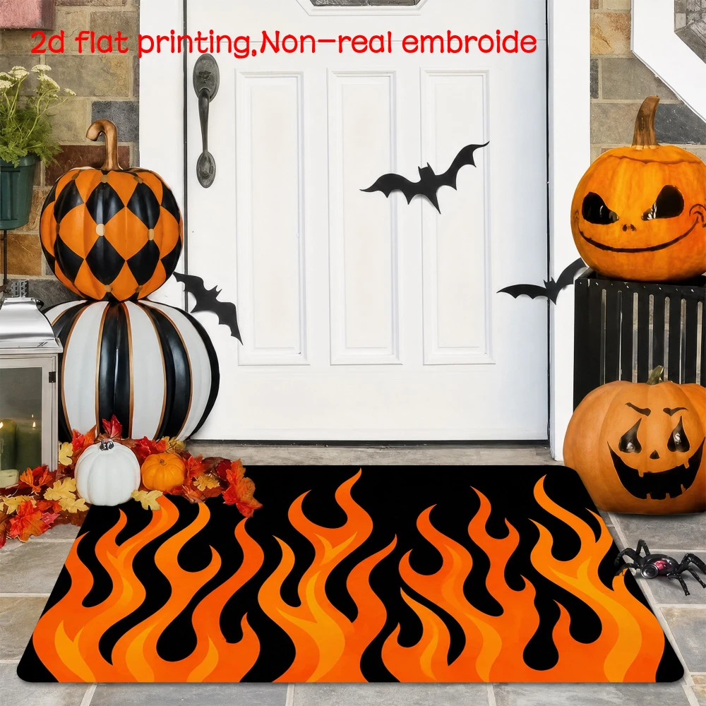3D Optical Illusion Skeleton Welcome Rug Halloween Doormat Golden Skull Illusion Pit Entrance mat Basement Bar Backyard FloorMat