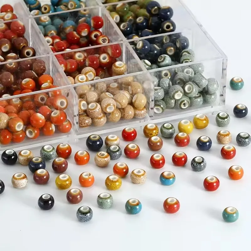 New 10-100pcs/lot 6mm Multicolor Ceramic Porcelain Round Beads Bracelet Necklace DIY Handmade Jewelry Making Ceramic Accessories