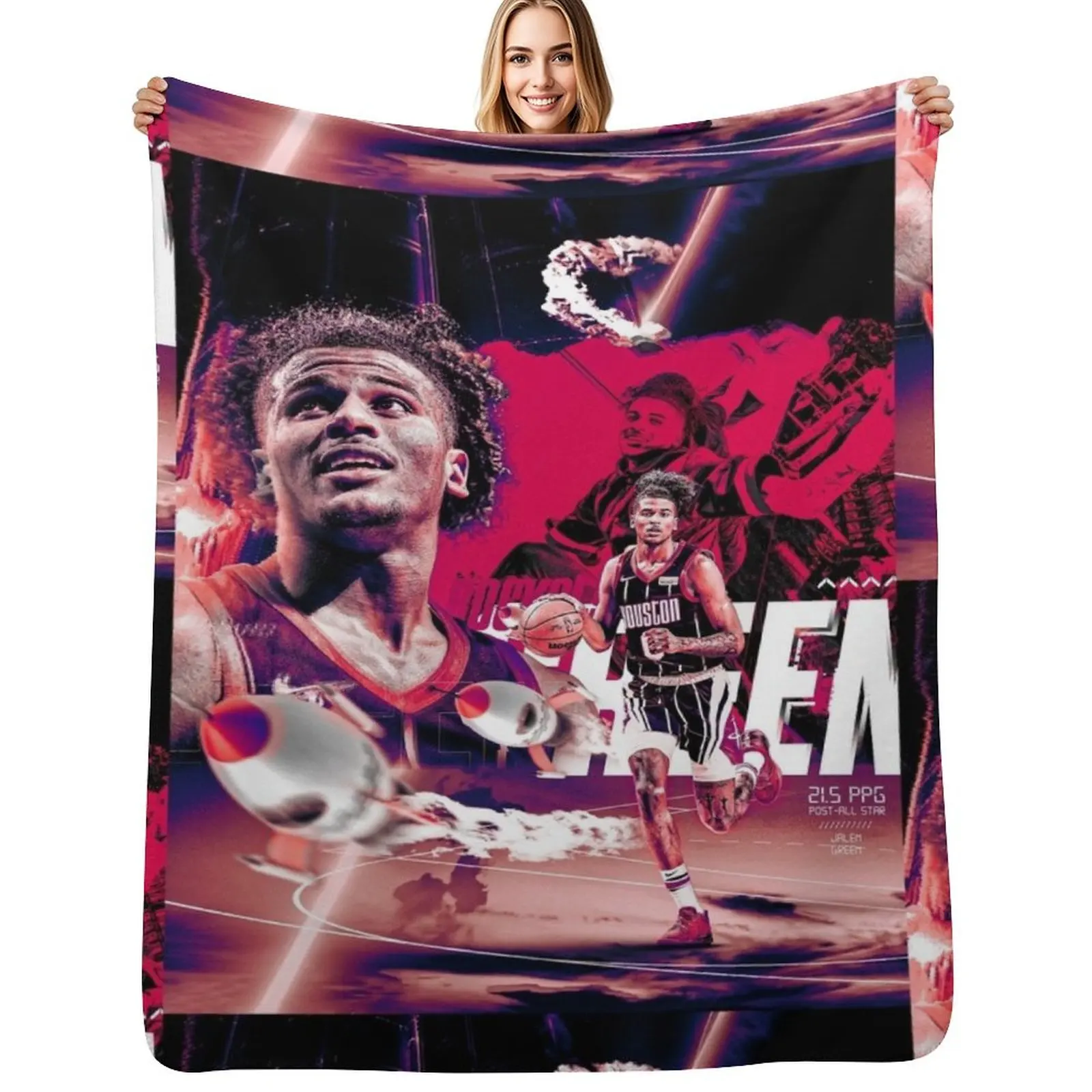 Jalen Green Throw Blanket Luxurious Soft Blanket Holiday Gift for Family