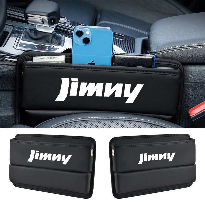 for Suzuki Jimny  2010 2017 2023 Car Seat Gap Crevice Organizer Leather Storage Box Car Accessorie