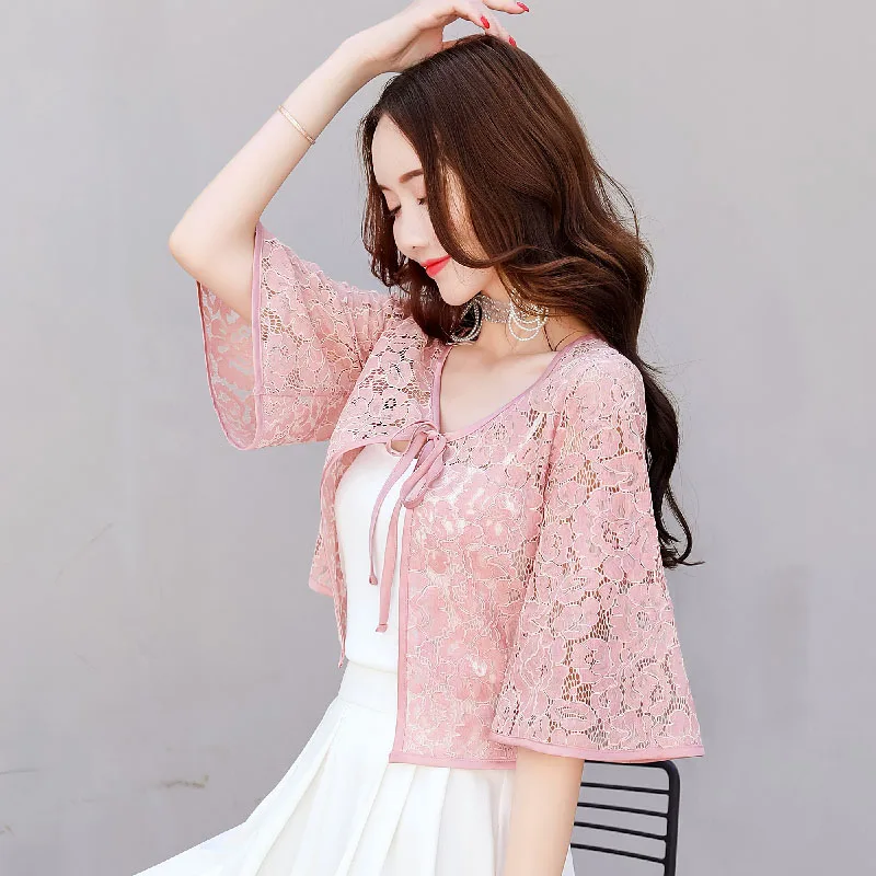 White Black Pink Lace Bolero Wedding Cape Shrugs For Women Bolero Femme Bridal Jacket Elegant Party Cape Dress Top Shawls Wraps