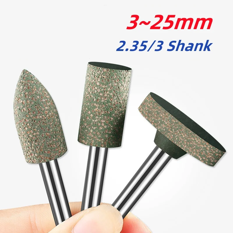 2.35/3mm Shank Shaft Mounted Rubber Abrasive Tip Head/ Shank Cylindrical Conical Sesame Grinding Heads Polishing