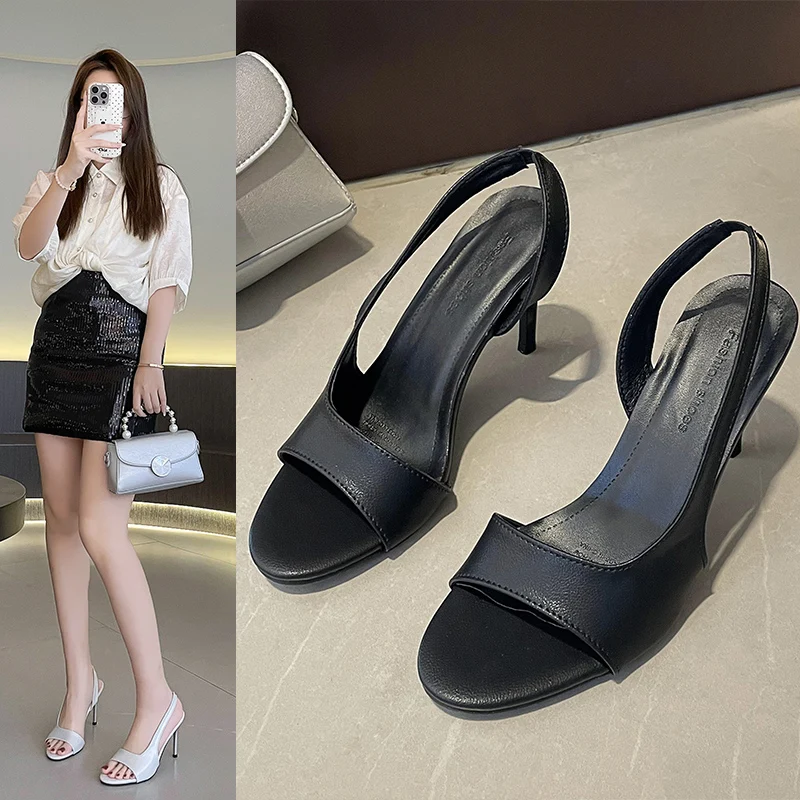 

2024 Summer Hot Sales of Backless Pointy Thin Women's Sandals Fashion Pointy Non-slip Women's Elegant Dress Heels Plus Size 43