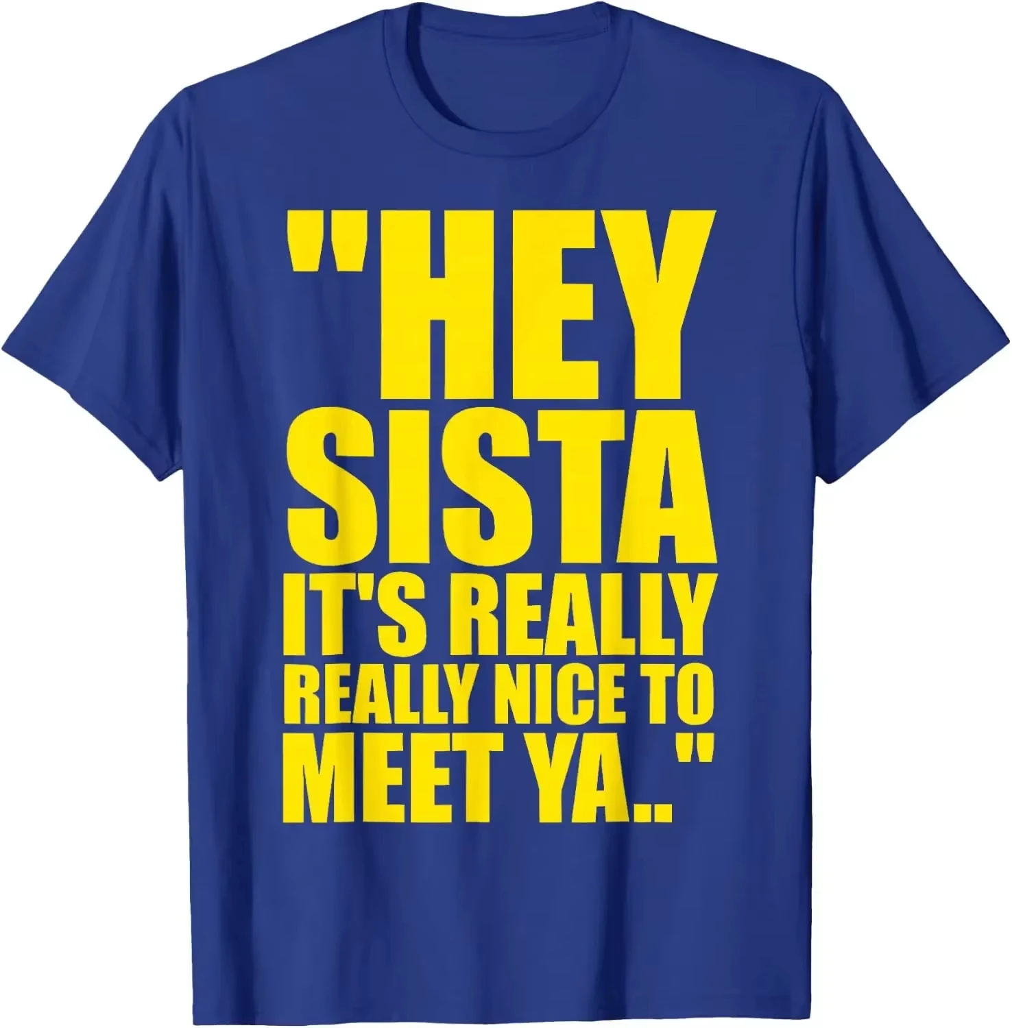 2026 New Cool Hey Sista It's Really Really Nice To Meet Ya Lyrics T Shirt Unisex Quote Graphic Short Sleeve Tee Ca