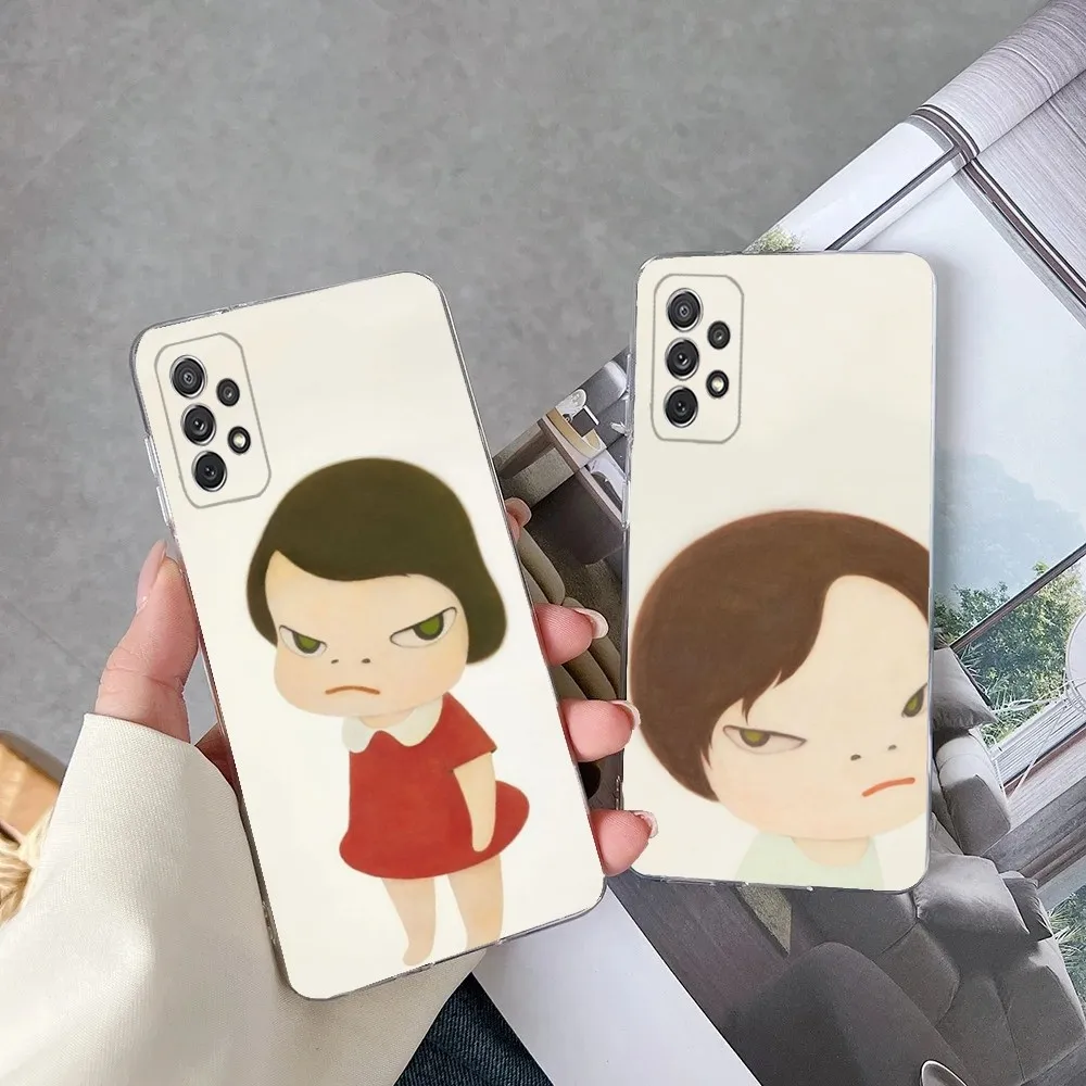 

Art Y-Yoshitomo Nara Phone Case for Samsung Galaxy, A71,70,52, 50, 40,31,A50,30S,21S,Note20ultra, Transparent Cover