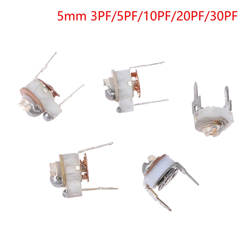 5Pcs 5MM Ceramic Trimmer Capacit Adjustable Capacitor Trimmer Variable Ceramic Capacitor 3PF 5PF 10PF 20PF 30PF