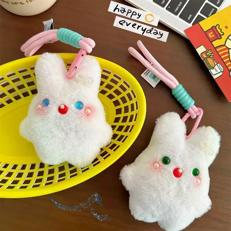 Cartoon Nette Lange-ohr Kaninchen Quietschen Plüsch Puppe Stofftiere Schlüsselbund Anhänger Lanyard Girly Schlüsselring Tasche Hängen Ornamente Geschenke