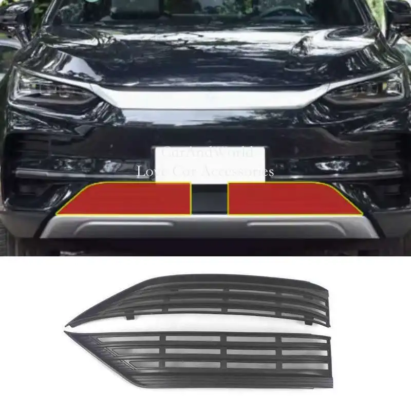 ABS Chrome Center Grille Insect Screening Mesh Insert Protector Net Trims Car Moulding Accessories For BYD TANG EV 2022-2024