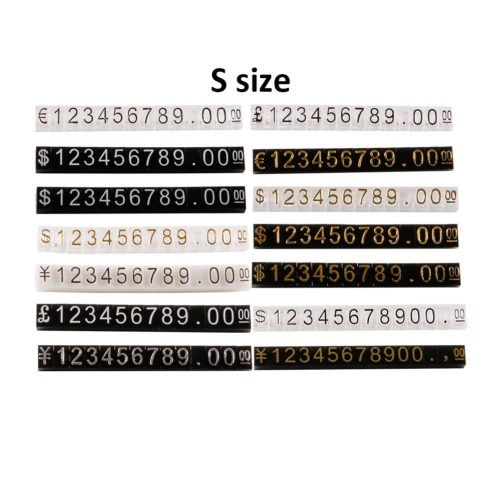 Price Display Cube Adjustable Price Tag For Jewelry Price Display Counter Stand Number Letter Dollar Euro Price Block Kit