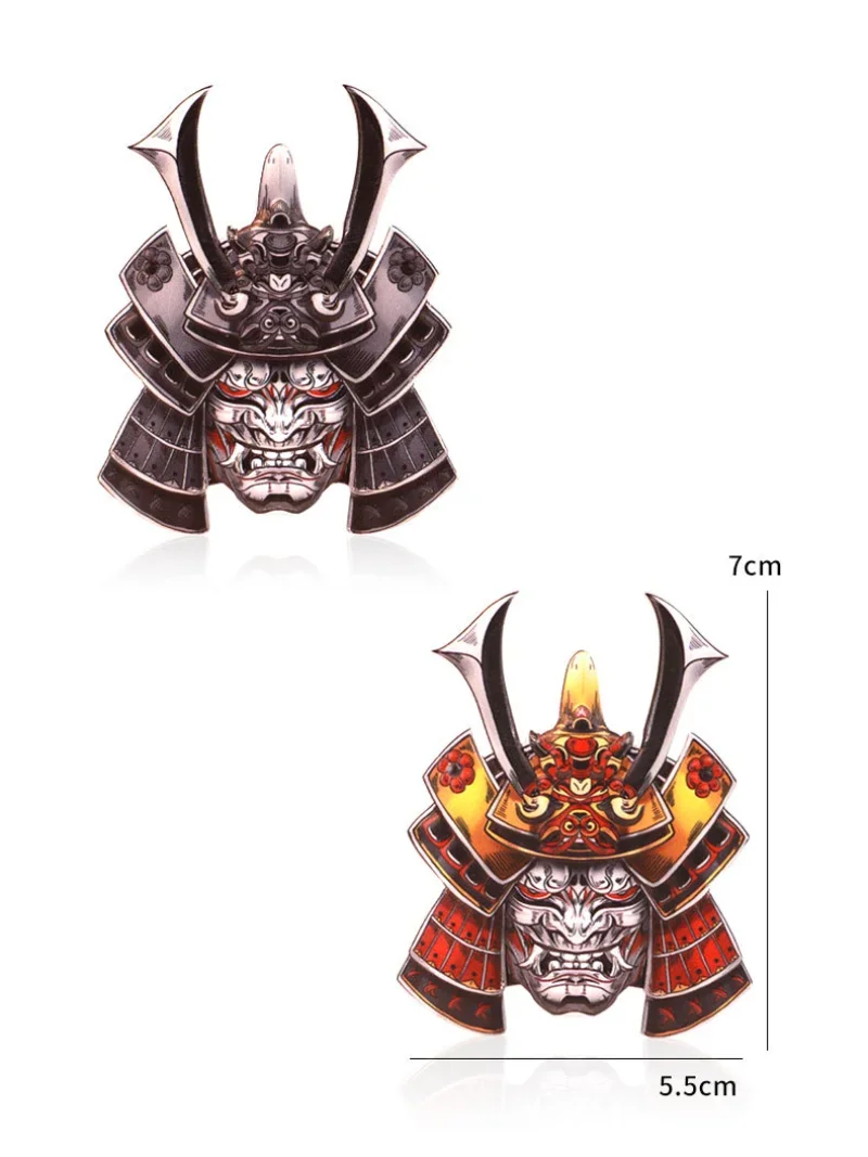 Aleación de aluminio japonés Oni Samurai Hannya emblema pegatina moda diablo muerte para coche motocicleta decoración estilo