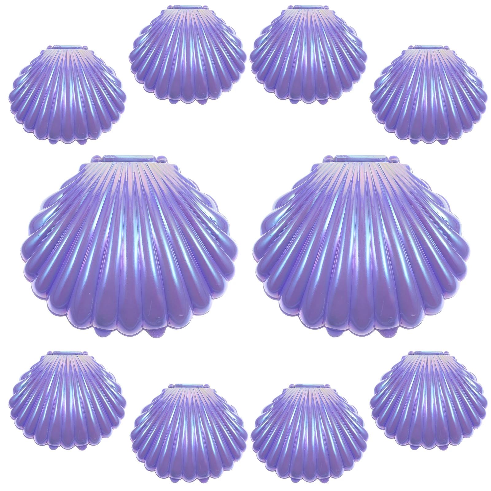 

10 Pcs Candy Boxes Seashell Plastic Containers Small Jars Wedding Decor Table Gifts Holiday Sweets Storage Party Favor Boxes