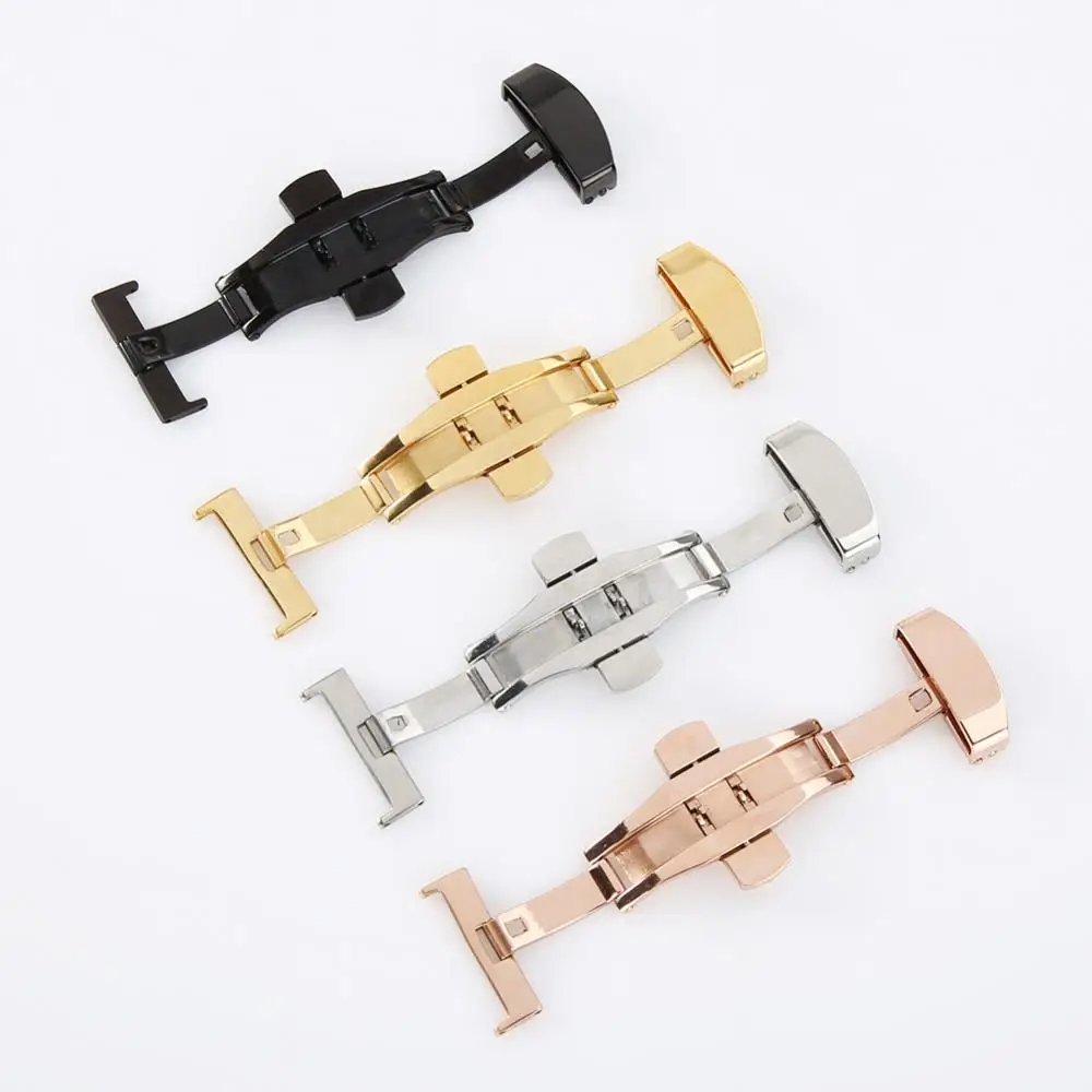 Flip Lock Butterfly Deployment Clasp Watch Deployant Buckle Stainless Steel Automatic Double Click Watch Strap Butterfly Buckle