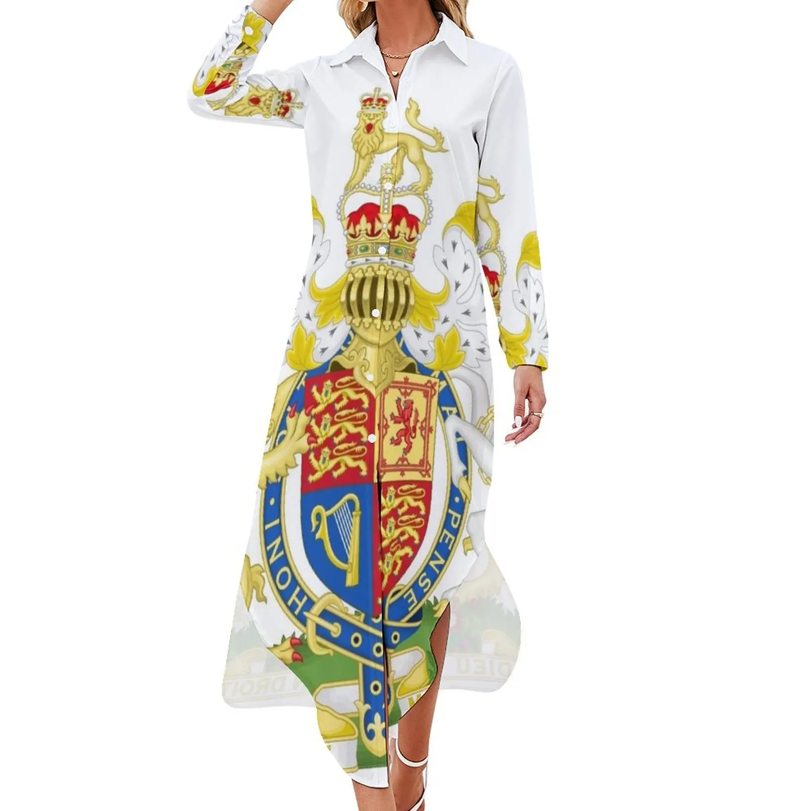 

UK royal coat of arms Long Sleeved Shirt Dress Womens dresses