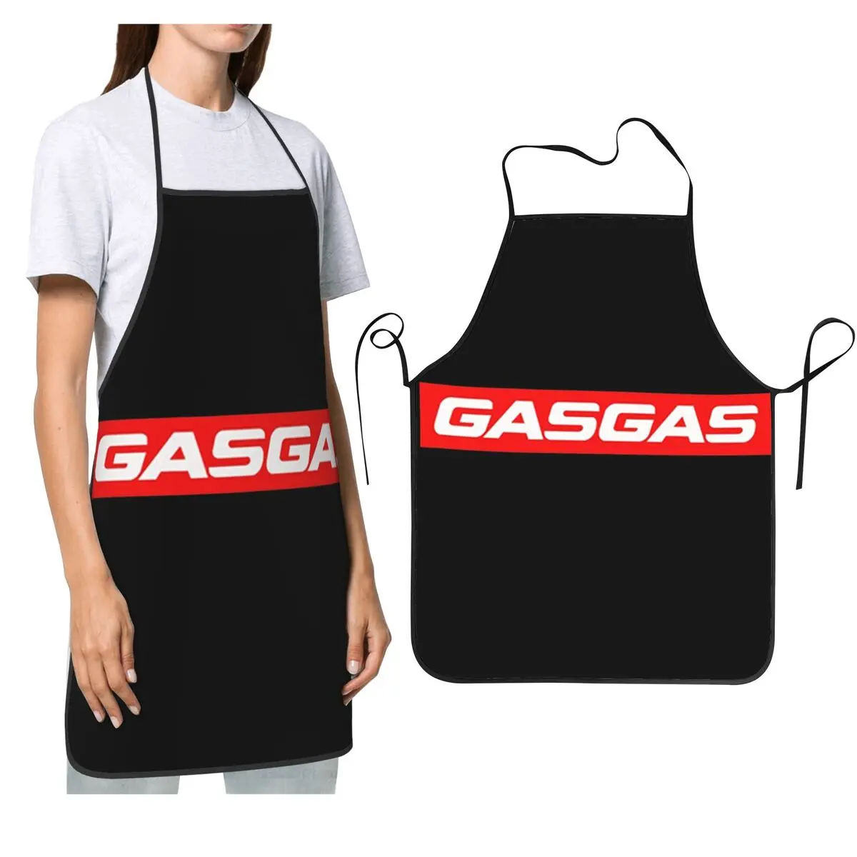 

G-Gasgas Motorbike Motorcycle Racing Apron Chef Cooking Cuisine Tablier Sleeveless Bib Kitchen Cleaning Pinafore for Women Men