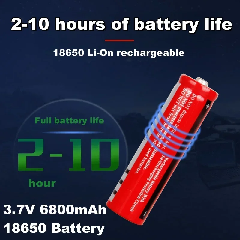 

3.7V 6800mAh Rechargeable 18650 Lithium Battery For Led Flashlight Battery Litio Battery