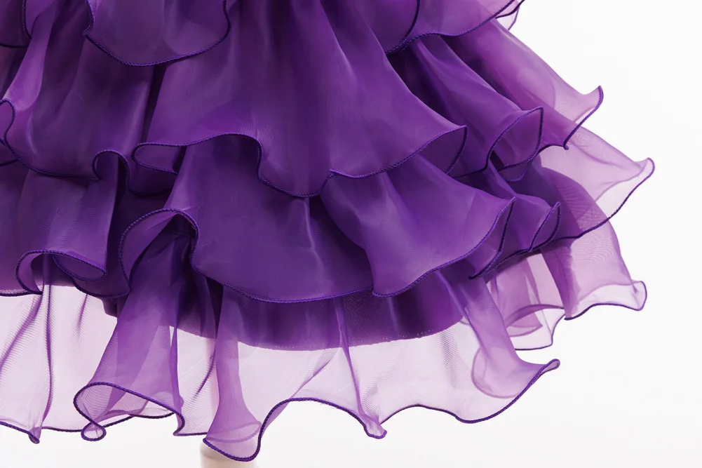 Halloween-Kostüm für Mädchen: Kleid mit Puffärmeln, Rüschen und mehreren Stoffschichten aus Tüll + Hexenhut + Süßigkeitenbeutel in Form einer Kürbis, Party-Outfit für Kinder, 3-teiliges Set. – Detail 28