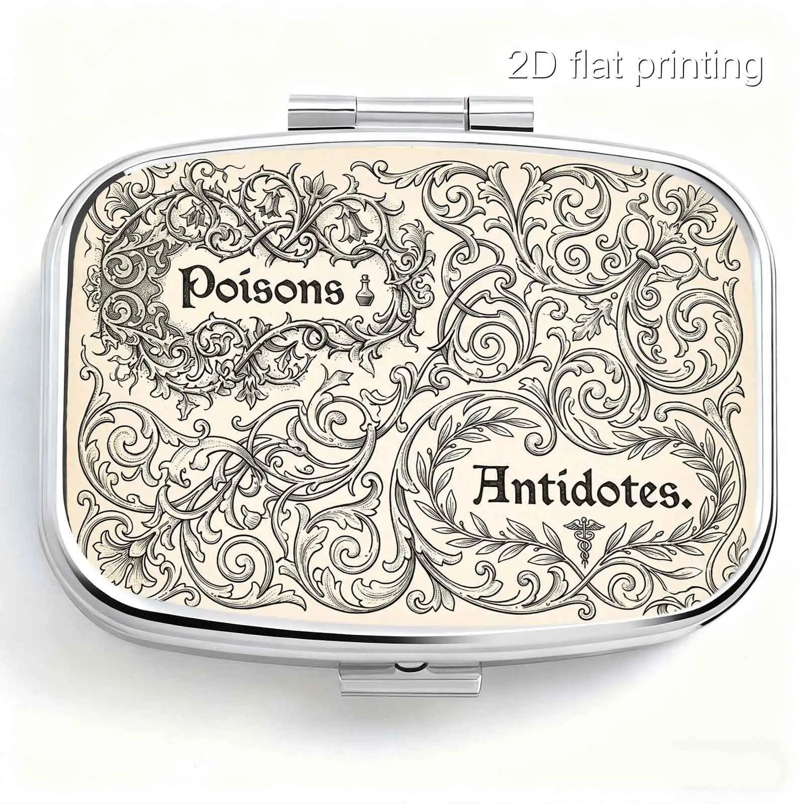 A Square Pill Box Has 2 Compartments Mini Portable Sealed Container, Suitable for Travel, Outdoor Activities, or as a Portable Sealed Container for Wallets and Bags. Multifunctional Metal Box, Suitable for Storing Medicine, Decorations, Jewelry, Earrings, Etc. Multi-Compartment Medicine Box, Categorized Packaging Box, Suitable for Home Use and Travel. Sealed and Moisture-Proof, Unique Small Gift Collection Box