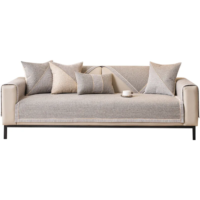 Woven Cotton and Linen Sofa Cushion for All Seasons Universal Non-slip Sofa Cover Cover New 2024 Backrest Cover Cloth Towel