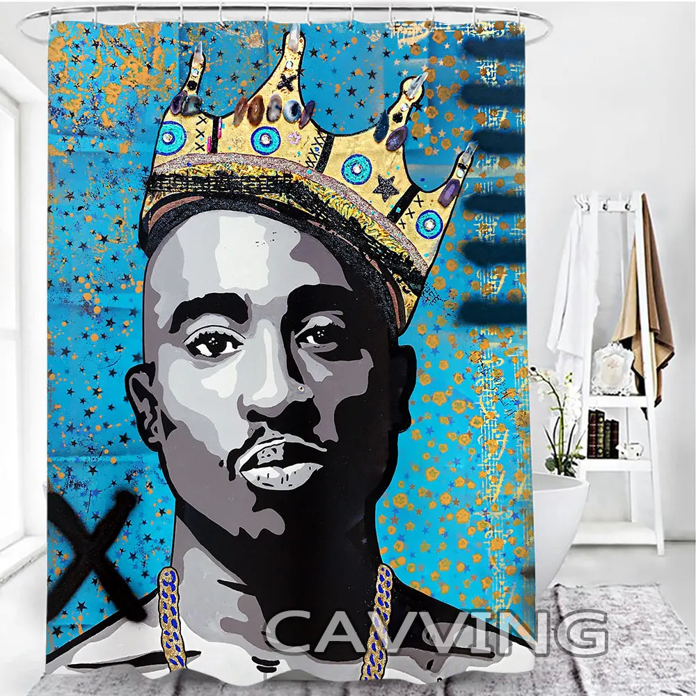 2PAC TUPAC 3D Shower Curtains Waterproof Bathroom Curtain Anti-slip Bath Mat Set Toilet Rugs Carpet  Home Decor