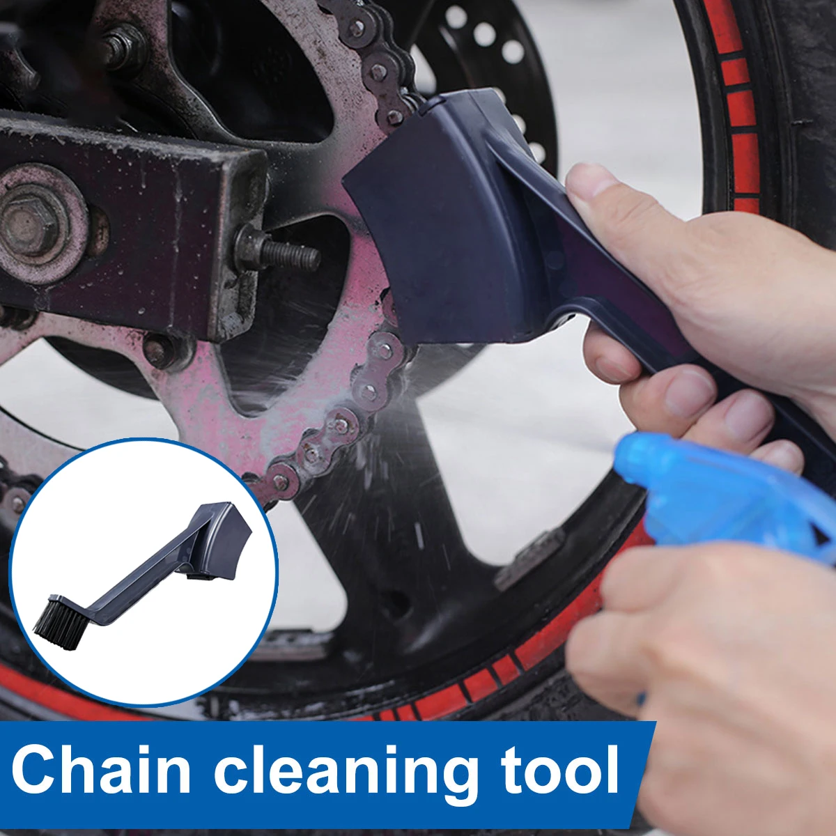 

Щетка для чистки цепи мотоцикла и велосипеда с двойной головкой, многоразовая, для чистки шестерен и зубчатых колес, инструмент для очистки мелких зазоров