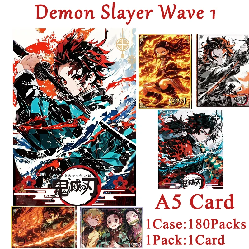Carte de Collection Demon Slayer Wave1 A5, 180 pièces, vente en gros, GuiMie Culture, personnage d'anime, cadeau de loisirs