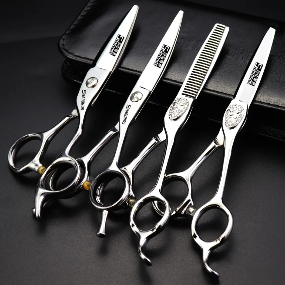 New CNC Professional Hairdressing Scissors for Hairdressing Professionals 6-inch Flat Cutting, Thin Cutting, Broken Hair, Teeth