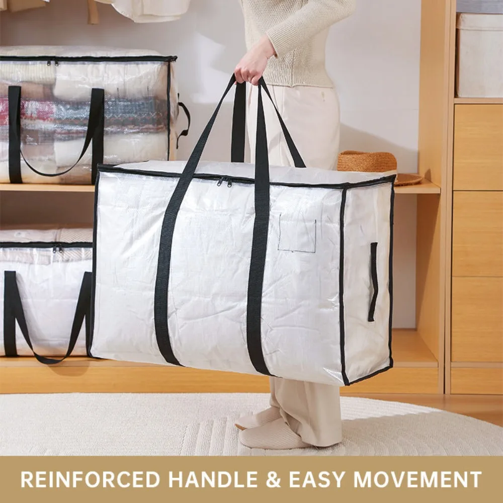 

Clear Heavy Duty Moving Bags Extra Large Storage Totes With Zippers And Handles Translucent Clothes Blanket Closet Organizer