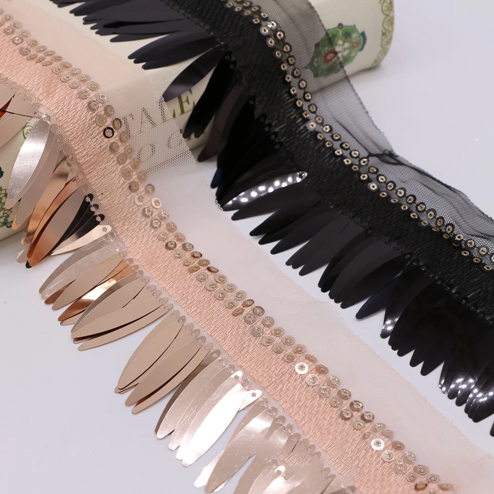 Mesh Sequin Tassel Lace Woven Ribbon Lace For Performance Stage Costume Accessories Skirt Edge Decoration Diy Clothing Material