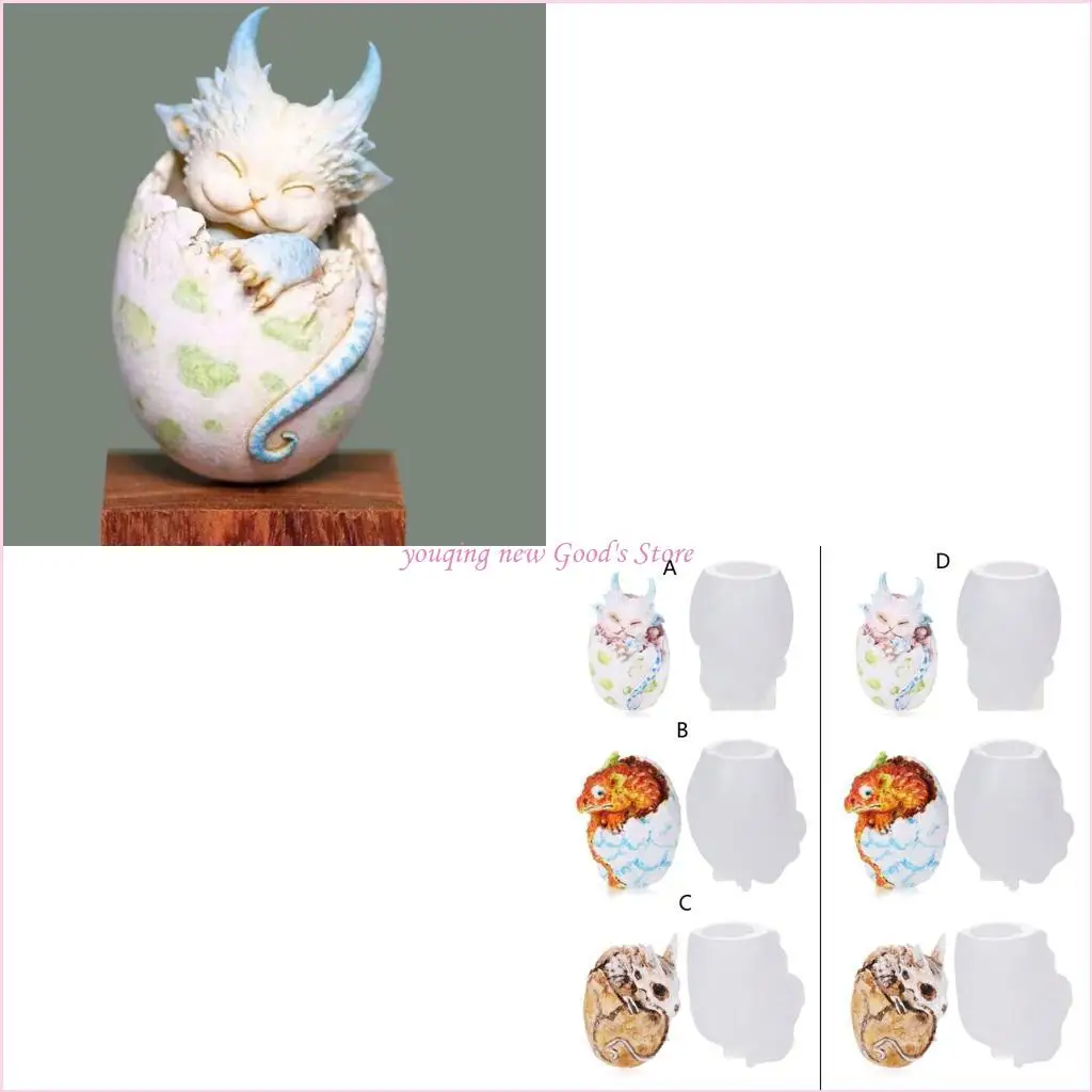

57QA Handmade Dragon Animal Egg Jewelry Pendants Casting Mold DIY Crafts Casting Mold