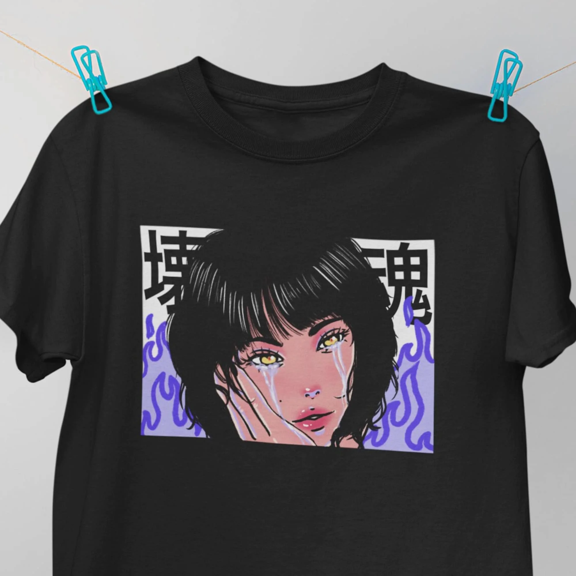 Unisex Anime Girl T Shirt Pastel Goth Japanese Horror Alt Kawaii Trendy