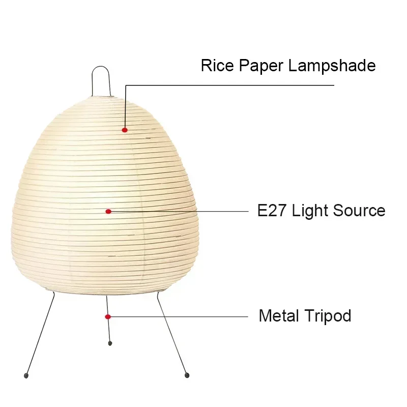 Lampu meja Led lentera kertas beras Jepang lampu ruang tamu kamar tidur samping tempat tidur belajar Hotel M2 seni dekorasi kreatif Tripod lampu lantai