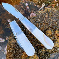 Watchman Knife High Quality Trapper Knives Slip Joint D2 Blade Natural Sea Shell Grip Folding  Pocket Knives Classic Traditional