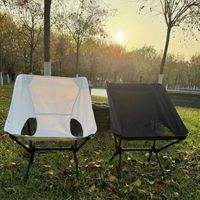 Collapsible Foldable Camping Chair Wear-resistant Ultralight Fishing Folding Chair Breathable Backrest Moon Chair Beach