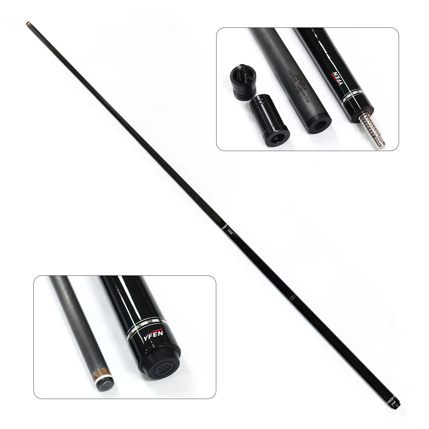 

High end Yfen Carbon Fiber Shaft Maple Wood Butt Billiard Jump Break Cue with 13mm tip