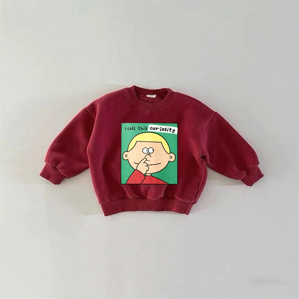 Doppelseitig bedruckter Kapuzenpullover für Kinder, Frühling und Herbst, langärmelige Oberteile, lockere, lässige Sportkleidung, Sweatshirts mit Rundhalsausschnitt für Kleinkinder – Detail 1