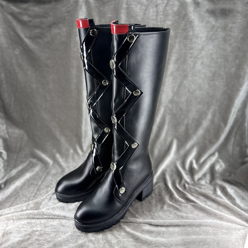 Spiel Göttin des Sieges: Nikke Red Rapi Cosplay Schuhe Lange Stiefel Rapi: Red Hood Outfit Nikke für Hallowmas Karneval Erwachsene Frauen