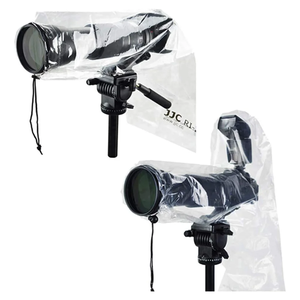 JJC DSLR Camera Rain Cover Coat Sleeve Protector do Canon Nikon Fujifilm Sony Olympus Panasonic Pentax z obiektywem lub lampą błyskową