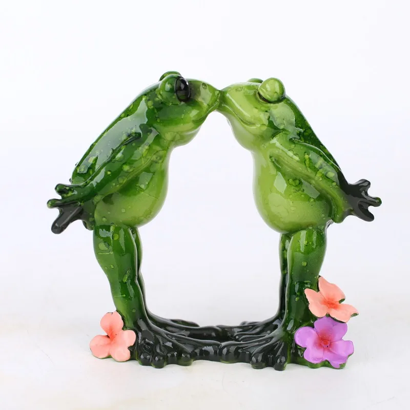 Niedliche ländliche Karikatur Frosch Harz Figur Ornamente Kunst handwerk Skulptur Wohnzimmer Wohn accessoires Büroraum Dekoration