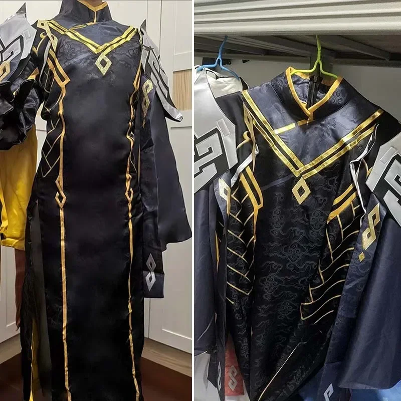 لعبة قماش مزخرفة فانوس طقوس Zhongli Morax أزياء تنكرية صدى القلب Morax Archon War Zhong Li ملابس شعر مستعار كوميدي