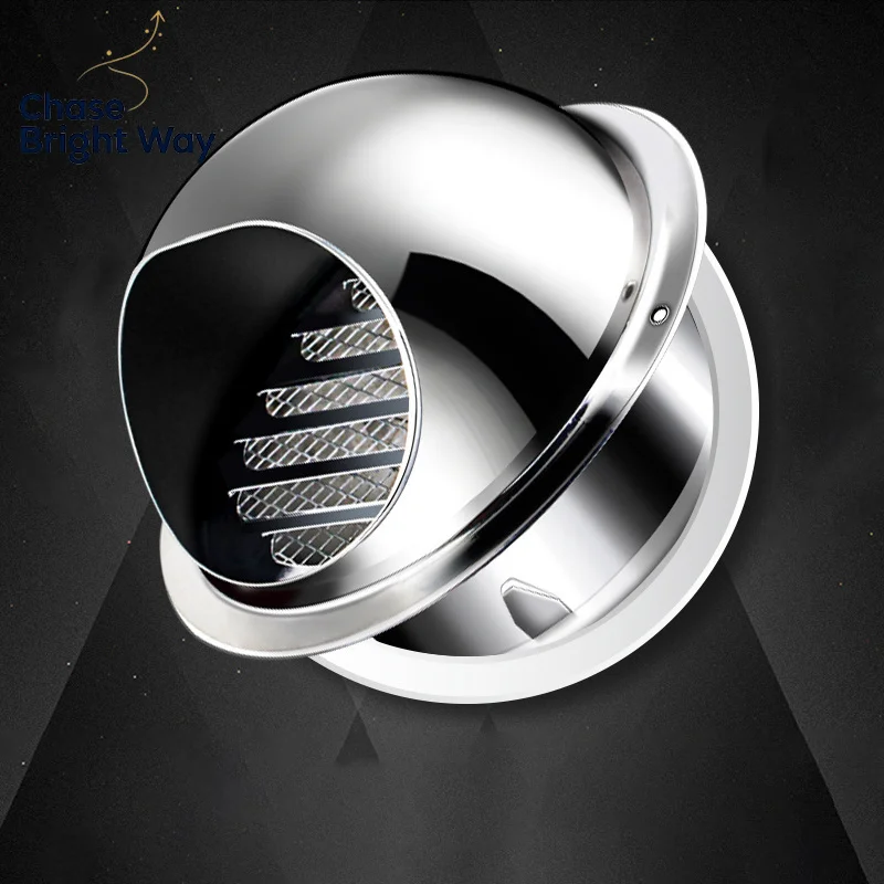Stainless Steel Round Vent Cover For Dryer Exhaust Vent HVAC System Wall Duct Vent