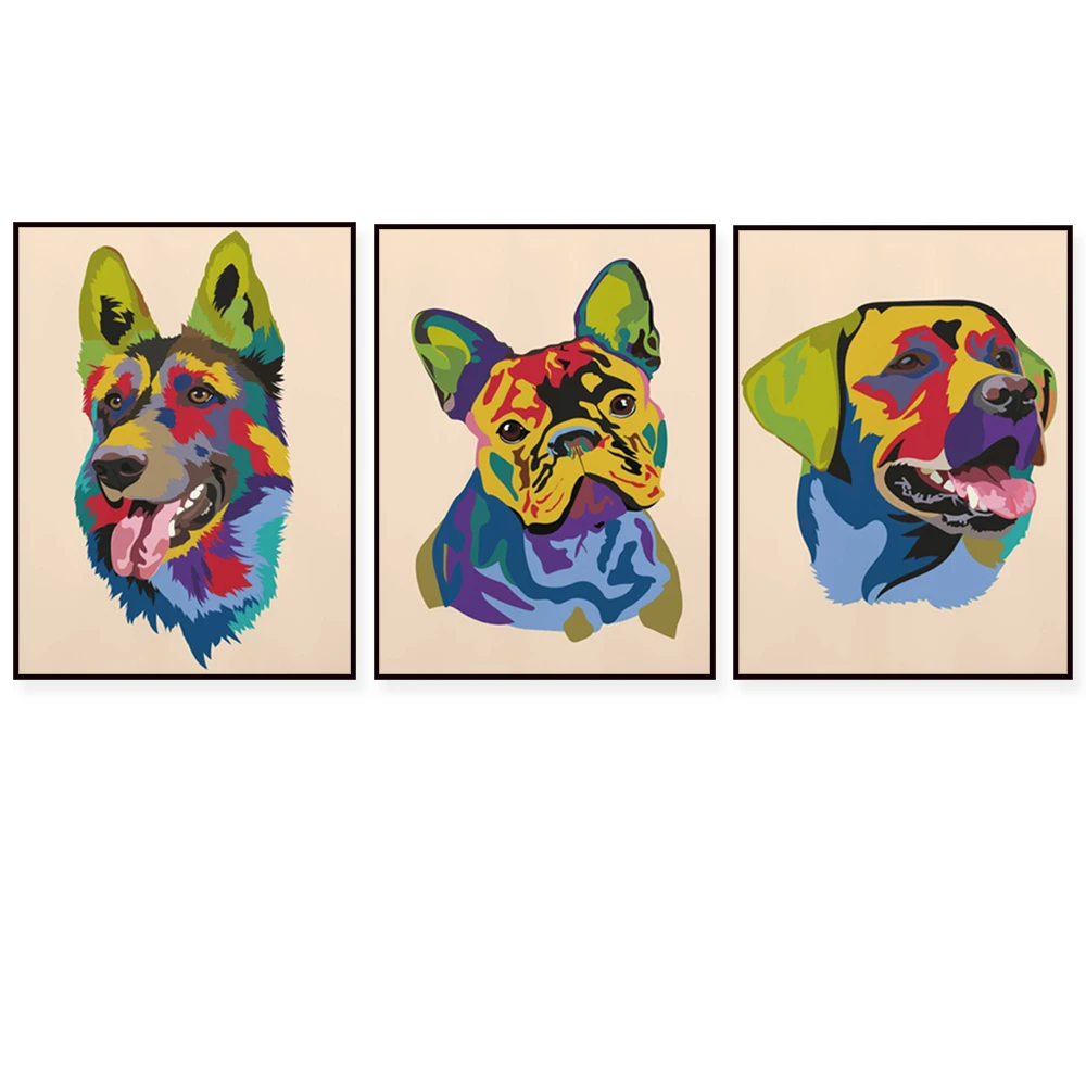 

French bulldog, German shepherd, Labrador, pet portrait, dog print, dog mom, bedroom living room decoration poster