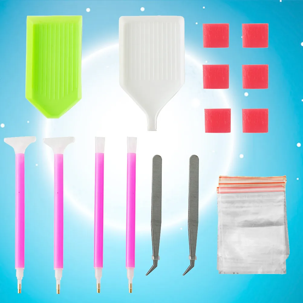 24Pcs Clip Set Embroidery Tools Easy Use for Beads Painting Nail Phone Diamond DIY Kit Cross Stitch Tweezers view 3