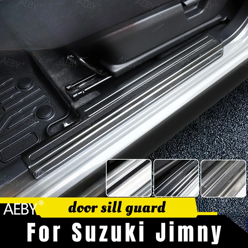 

For Suzuki Jimny 2019-2026 Door sill anti-scratch plate stainless steel anti-scratch protector,Waterproof without drilling