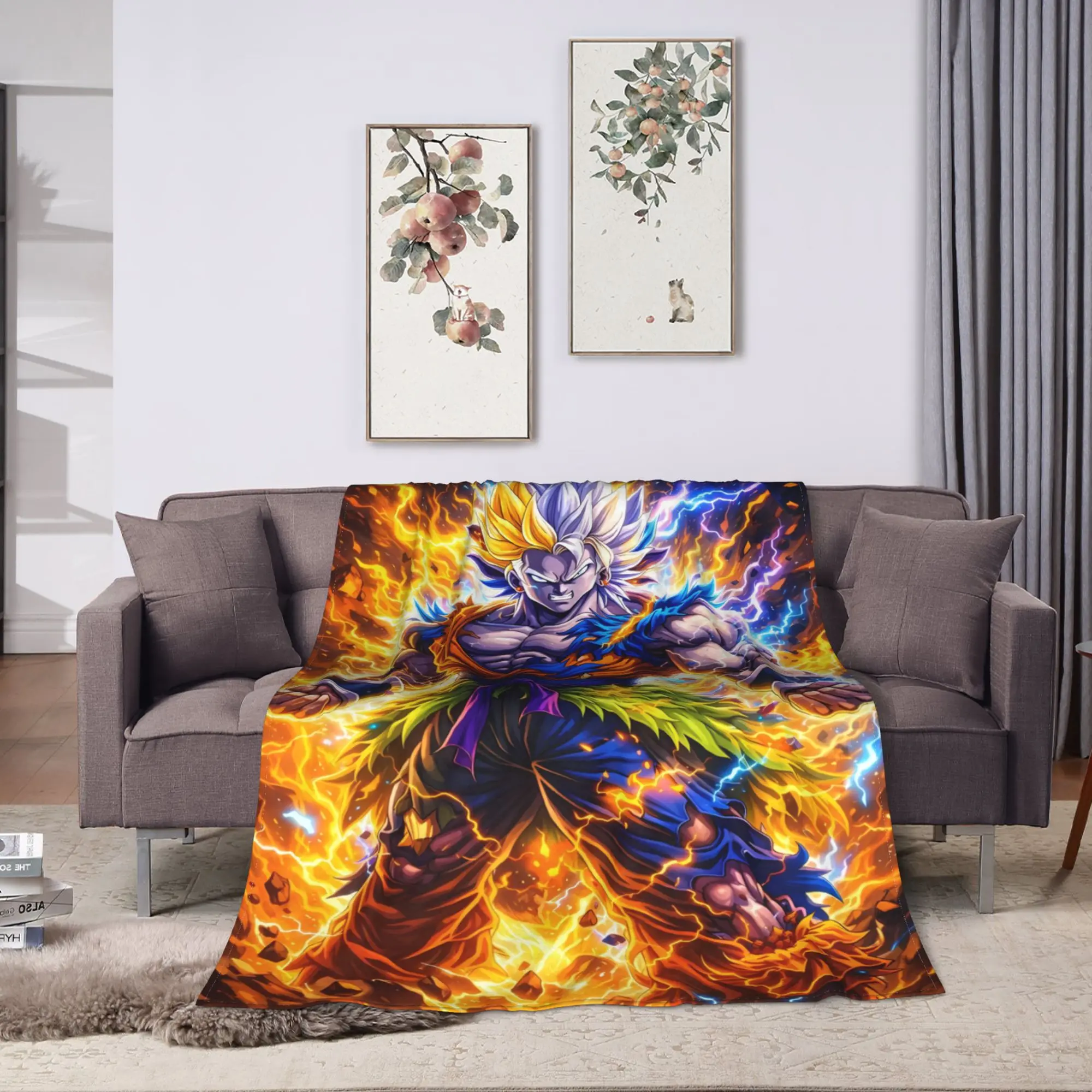 3D Japanese Anime D-Dragon B-Ball Blanket Warm Soft Funny Plush Throw Blanket For Children Couch Bed Flannel Bedspread Bed Cover