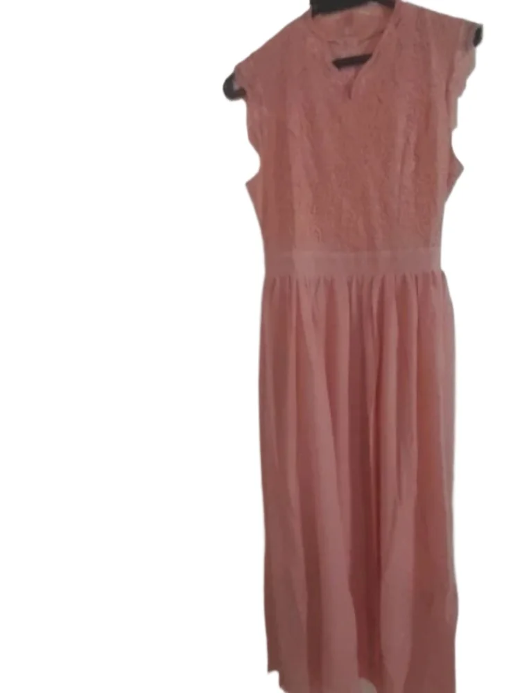 

Sexy Hollow V-Neck Sleeveless Lace Splicing Chiffon High Low Two Layers Long Dress