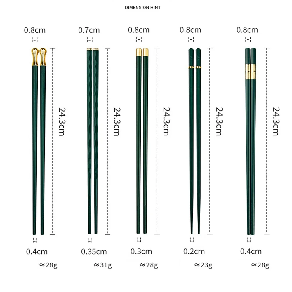 5Pair Reusable Korean Chopsticks Japanese Chinese Chopsticks Food Sushi Sticks Metal Alloy Tableware Palillos Chinos