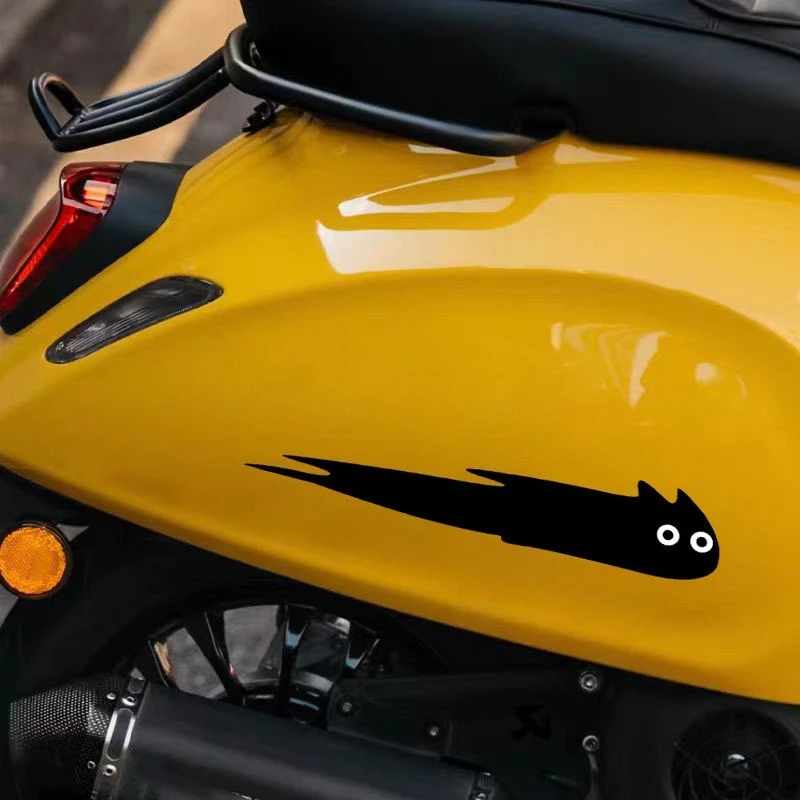 Katzen-Aufkleber Cartoon Vinyl-Dekal Wasserdicht Motorradhelm Verkleidung Seitenpaneel Autokarosserie Roller-Dekoration